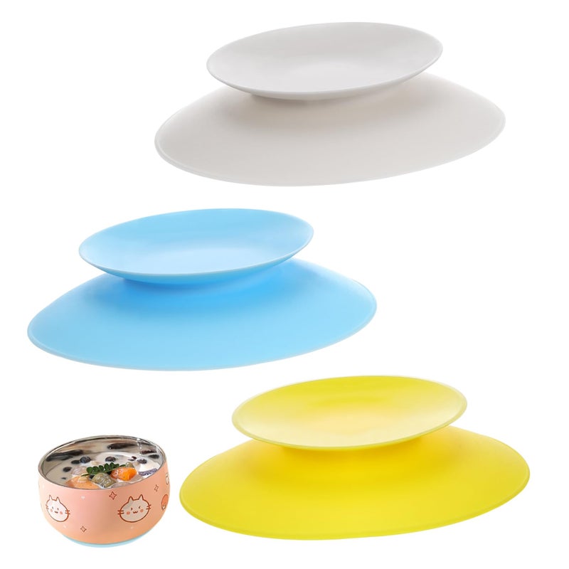 3Pcs Silicone Suction Plates Double Sided Sucker Pads Non Slip Grip Dish Bowl Suction Cups Easy Cleaning Family Dining - Image 2