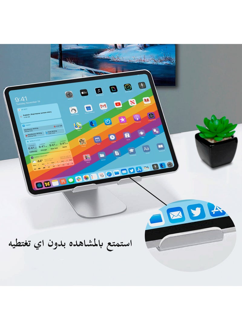 Urise Adjustable iPad Stand Multi Angle Aluminum Tablet Holder with Stable Sticky Base for Home Office and Everyday Use - Image 3
