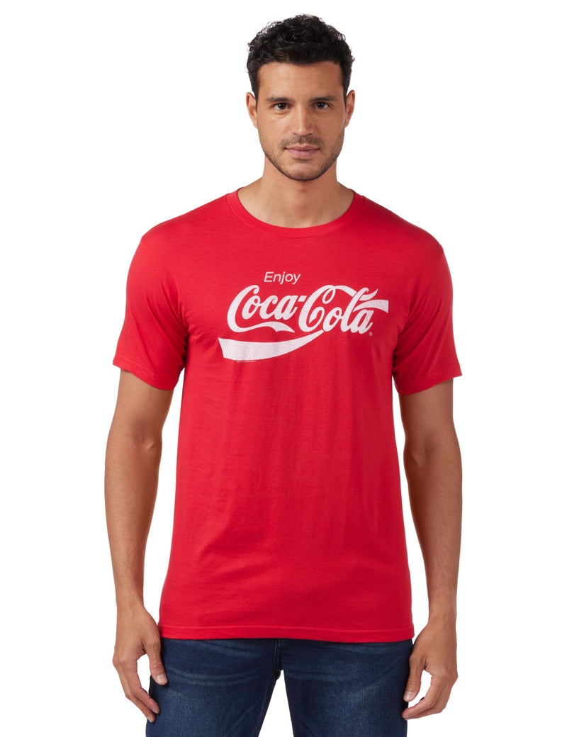 Coca-Cola Men's Eighties Coke Short Sleeve T-Shirt, Red, Medium - Image 1