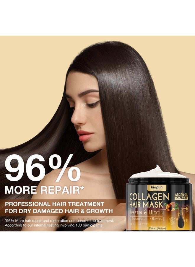 KINPUR ORGANIC COSMETICS Hair Repair Mask with Collagen, Biotin, Argan Oil - Moisturizing Treatment for Dry, Damaged, Split Hair, Hair Loss, and Heat & Color Protection - Image 2