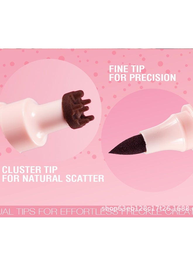 PAGE VINE Eyeliner Freckle Pen, 2 in 1 Light Brown Freckle Stamp and Black Liquid Eyeliner, Waterproof, Natural Lifelike Freckles Makeup, Soft Sopt Pen Magic Fake Freckles- 01# Light - Image 5