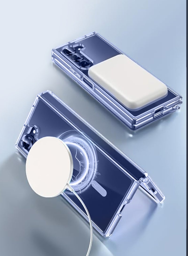 CATANES Transparent MagSafe Case for Samsung Galaxy Z Fold 7 – Dual-Part Protective Cover with Magnetic Ring, Slim & Hinge-Compatible Design - Clear  - Image 3