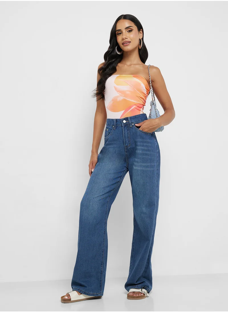 جينجر Mid Rise Straight Fit Jeans