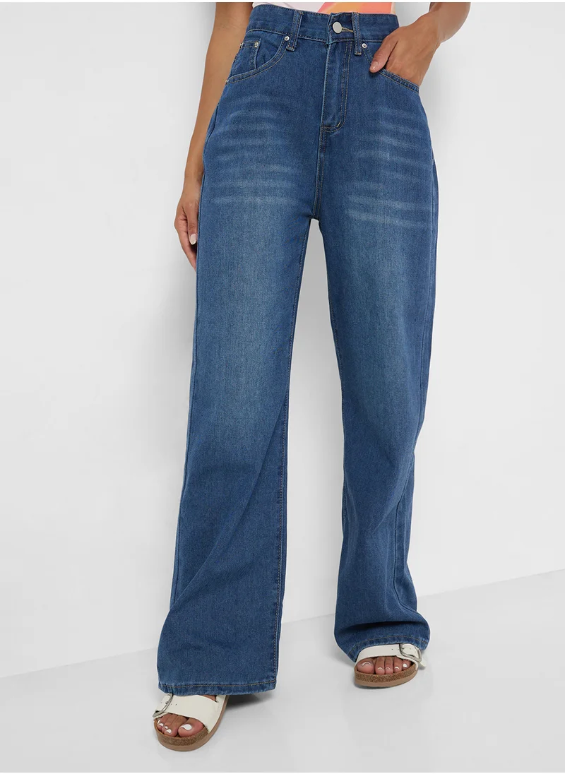 جينجر Mid Rise Straight Fit Jeans