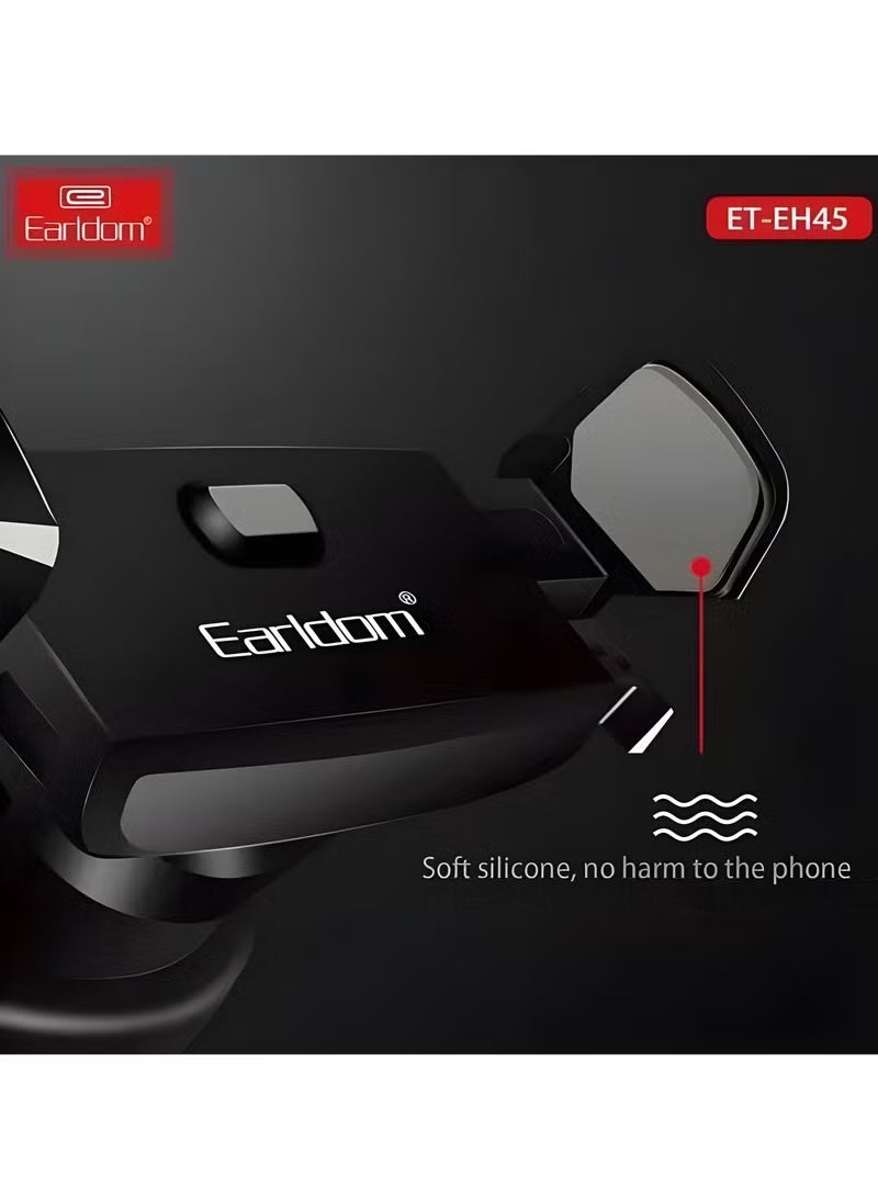 Earldom ET-EH45 Car Phone Holder – 360° Rotation – Dedicated slot for charging the phone - Secure & Firm Air Vent Mount-BLACK - Image 3