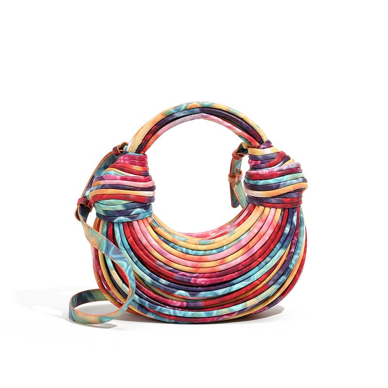 2024 Colorful Fashionable Noodle-Shaped Crossover Bag Women'S Handbag Selling Hand-Woven Knot Handbag - Image 2