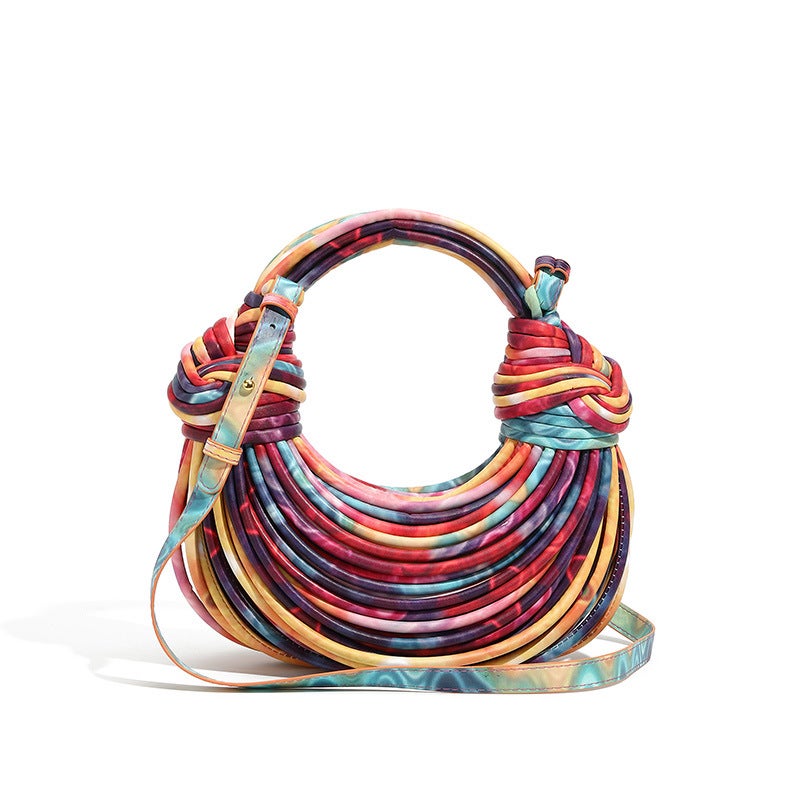 2024 Colorful Fashionable Noodle-Shaped Crossover Bag Women'S Handbag Selling Hand-Woven Knot Handbag - Image 5