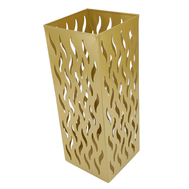 Umbrella Stand: 42x16x16cm Gold Metal Structure - Rustproof Coating Hollow Design Umbrella Organizer for Entryway Home Office Indoor Outdoor Use - Image 3