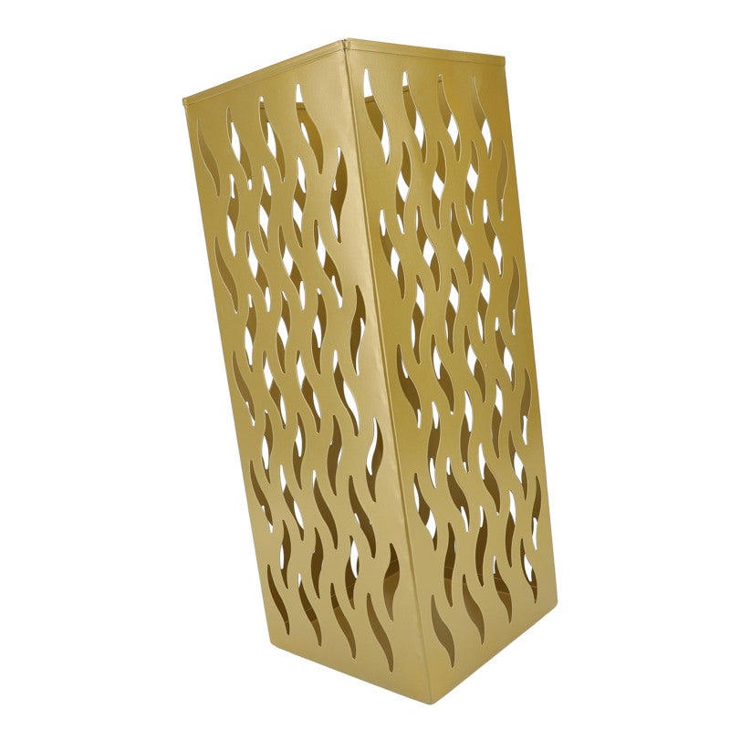 Umbrella Stand: 42x16x16cm Gold Metal Structure - Rustproof Coating Hollow Design Umbrella Organizer for Entryway Home Office Indoor Outdoor Use - Image 5