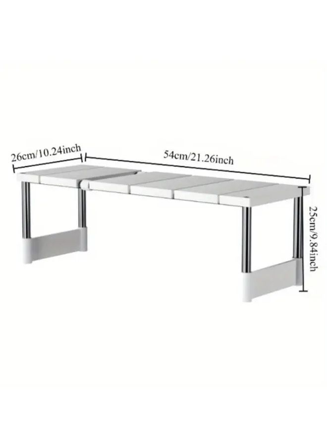 Adjustable Stainless Steel Sink Organizer Rack Strong Load Bearing Space Saving Design For Kitchen And Bathroom Detachable Shelves For Utensils Pots Pans Under Sink Organizers 1pc - Image 3
