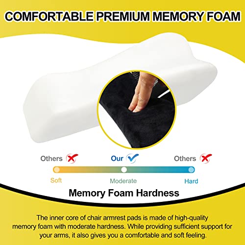 GUFAOWI Ergonomic Office Chair Arm Pads, Memory Foam Armrest Pads for Office Chair Gaming Chair Arm Rest Covers for Desk Chair, Armrest Cushions for Elbow Pressure Relief (Set of 2) - Image 3