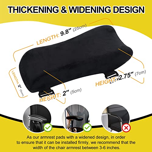 GUFAOWI Ergonomic Office Chair Arm Pads, Memory Foam Armrest Pads for Office Chair Gaming Chair Arm Rest Covers for Desk Chair, Armrest Cushions for Elbow Pressure Relief (Set of 2) - Image 4