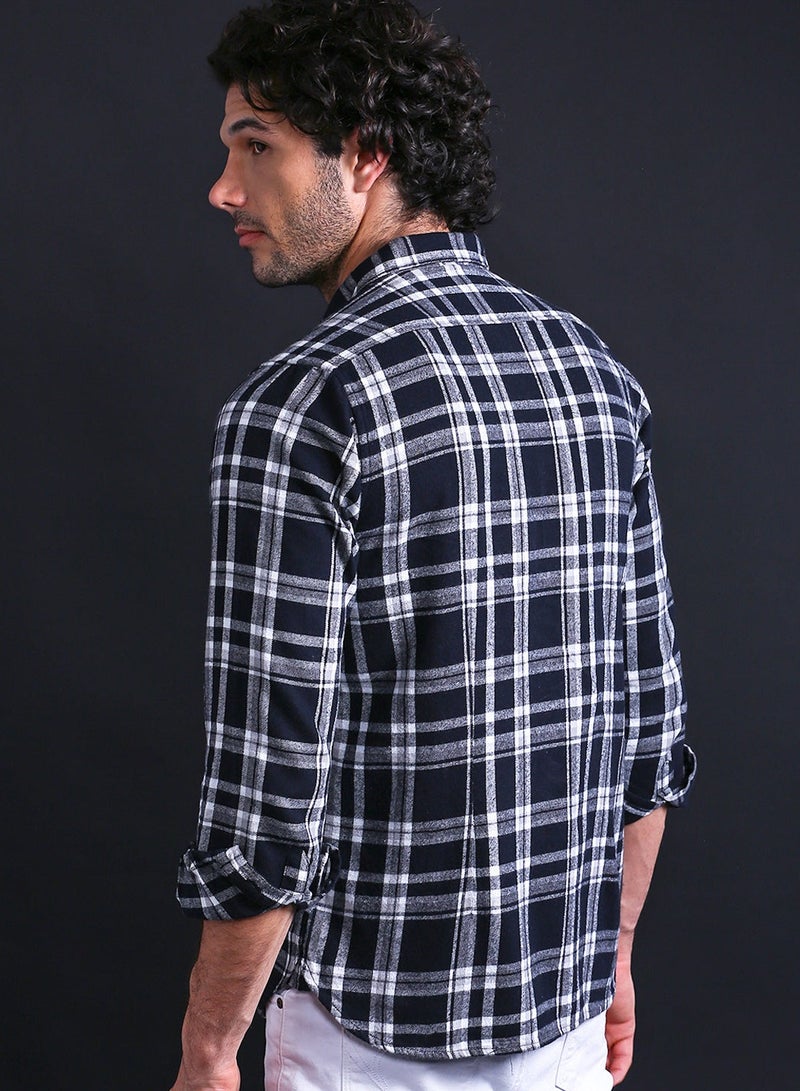 THE BEAR HOUSE Men's Cotton Shirt | Casual & Formal Long Sleeve Slim Fit | Classic Button-Down, Office & Everyday Wear, Comfortable & Breathable Fabric - Image 2