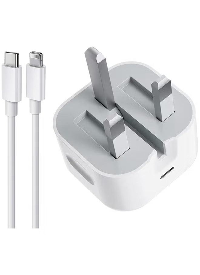 Generic - iPhone 20W PD 3.0 USB C Wall Charger Plug with 1M iPhone Fast Charging Cable USB C Fast Charger Charger Cable and Plug, iPhone Fast Charger  Compatible with Phone 14 13 12 11 Pro Max Mini X XR Xs 8 - Image 1