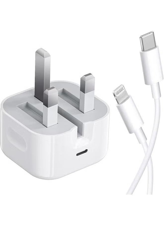 Generic - iPhone 20W PD 3.0 USB C Wall Charger Plug with 1M iPhone Fast Charging Cable USB C Fast Charger Charger Cable and Plug, iPhone Fast Charger  Compatible with Phone 14 13 12 11 Pro Max Mini X XR Xs 8 - Image 1
