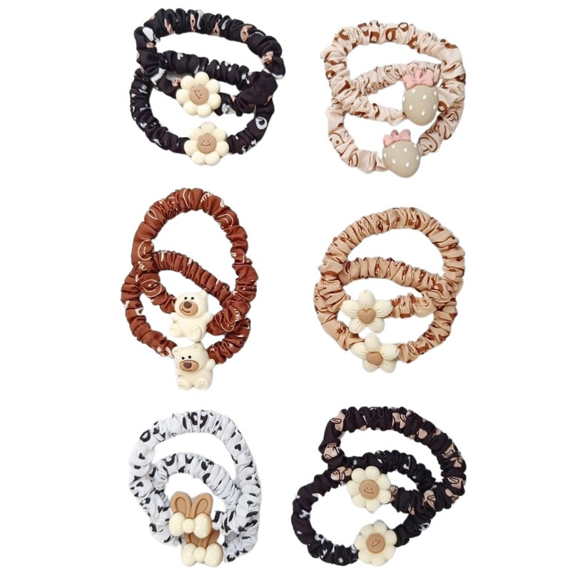 FHF Hair Rubber Bands Multicolor Pack of 12 Hair Accessories for Women and Girls - Image 1