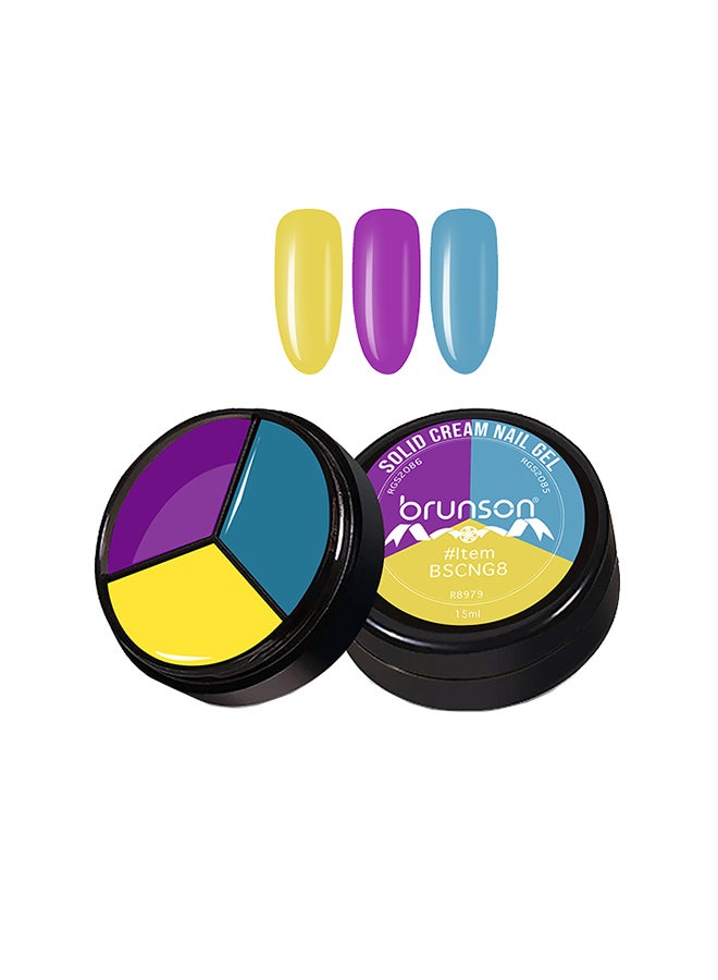 brunson Solid Cream Gel Nail Polish - 3 in 1 Pudding, High Pigmented Mud Nail Art Paint, Suit For Professional Nail Salon, Nail Starter 15 ml, BSCNG8