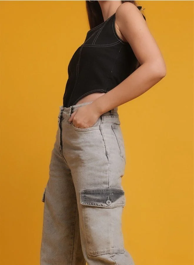 Freehand  Women Flared Solid High Rise Jeans  | Best Price UAE