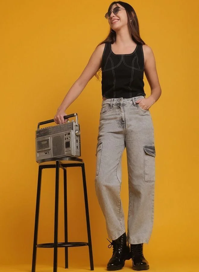 Freehand  Women Flared Solid High Rise Jeans  | Best Price UAE