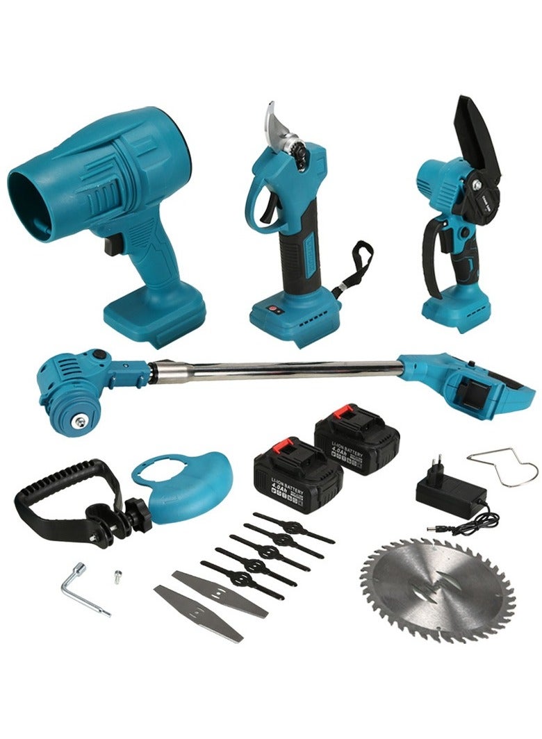 BlueFire 4in1 Cordless Electric Lawn Mower & Grass Trimmer Combo | 21V Lithium Battery | 36,000 RPM Power for Efficient Weeding, Branch Cutting & Pruning | 80-125cm Adjustable & Foldable Handle for Easy Storage - Image 1