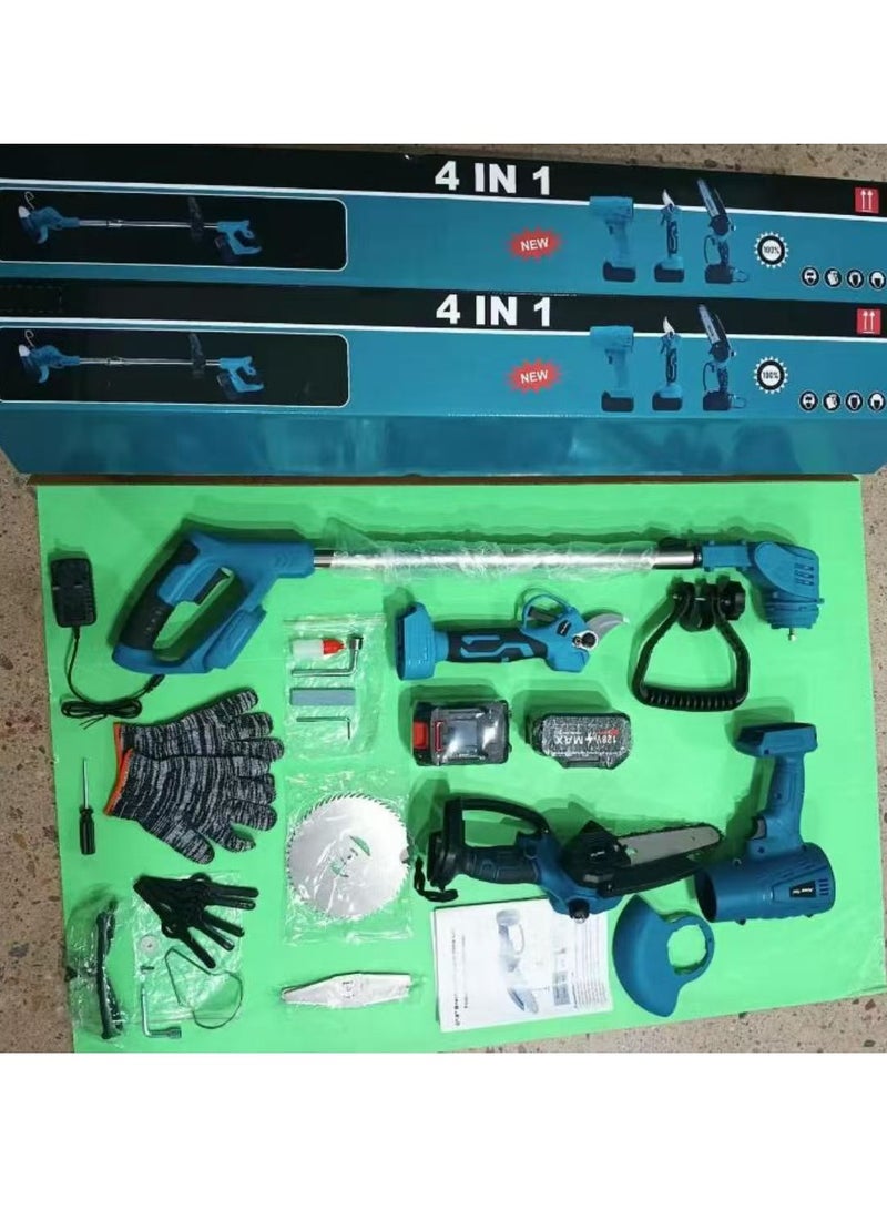 BlueFire 4in1 Cordless Electric Lawn Mower & Grass Trimmer Combo | 21V Lithium Battery | 36,000 RPM Power for Efficient Weeding, Branch Cutting & Pruning | 80-125cm Adjustable & Foldable Handle for Easy Storage - Image 2