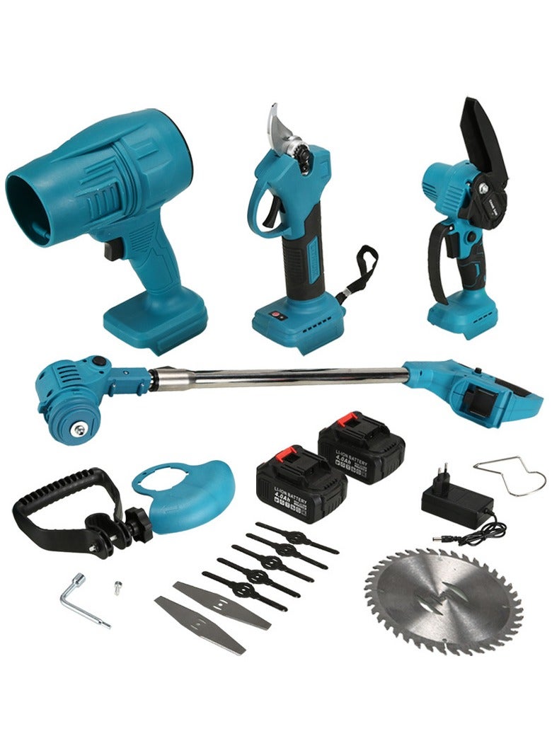 BlueFire 4in1 Cordless Electric Lawn Mower & Grass Trimmer Combo | 21V Lithium Battery | 36,000 RPM Power for Efficient Weeding, Branch Cutting & Pruning | 80-125cm Adjustable & Foldable Handle for Easy Storage - Image 5