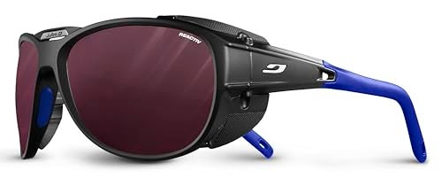 Julbo Explorer 20 Mountain Sunglasses BlackBlue Frame TransparentRose Lens REACTIV 04 High Contrast - Image 1