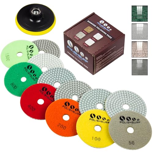POLISHSURF Diamond Polishing Pads 4 Inch Wet Dry Set 7 Pieces for Concrete Marble Quartz Stone Countertop Granite Polishing - by POLISHSURF - Image 1