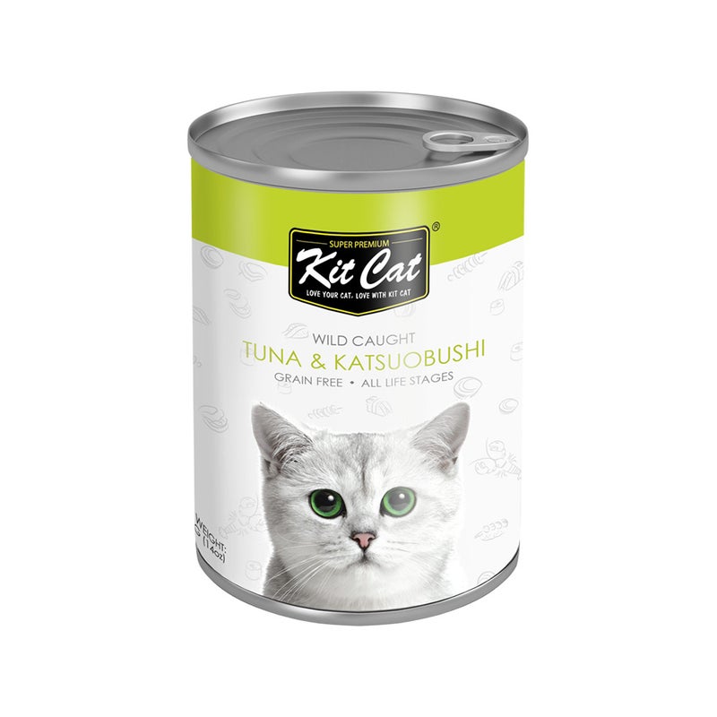 كيت كات Kit Cat Wild Caught Tuna and Katsuobushi Canned Cat Food - 400 g