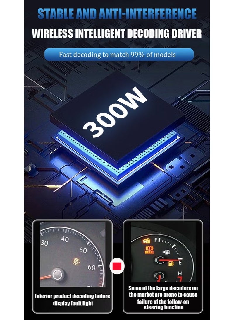 D-Series High-Power LED Car Lights for Xenon-Compatible Models D1S D2S D3S D4S D8S | 30000LM, 6000K, 300W, Smart Wireless Decoder, 50000 LUX Light Distribution, IP68 Waterproof, Efficient Heat Dissipation - Image 3