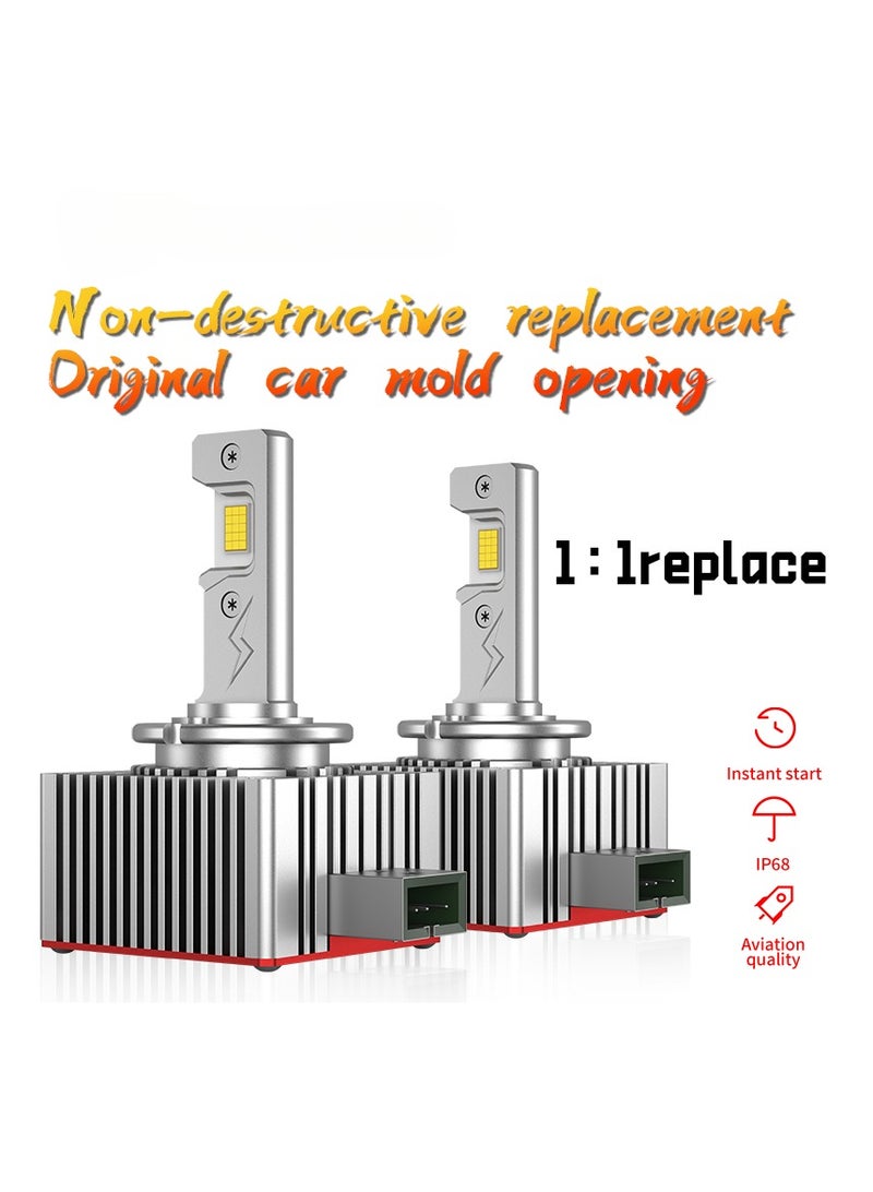 D-Series High-Power LED Car Lights for Xenon-Compatible Models D1S D2S D3S D4S D8S | 30000LM, 6000K, 300W, Smart Wireless Decoder, 50000 LUX Light Distribution, IP68 Waterproof, Efficient Heat Dissipation - Image 1