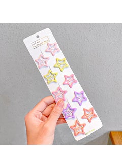 Cute Kids Star Hair Clips BB Hairpins 2022 New Star 9 solid color 10 pack (no paper jam)
