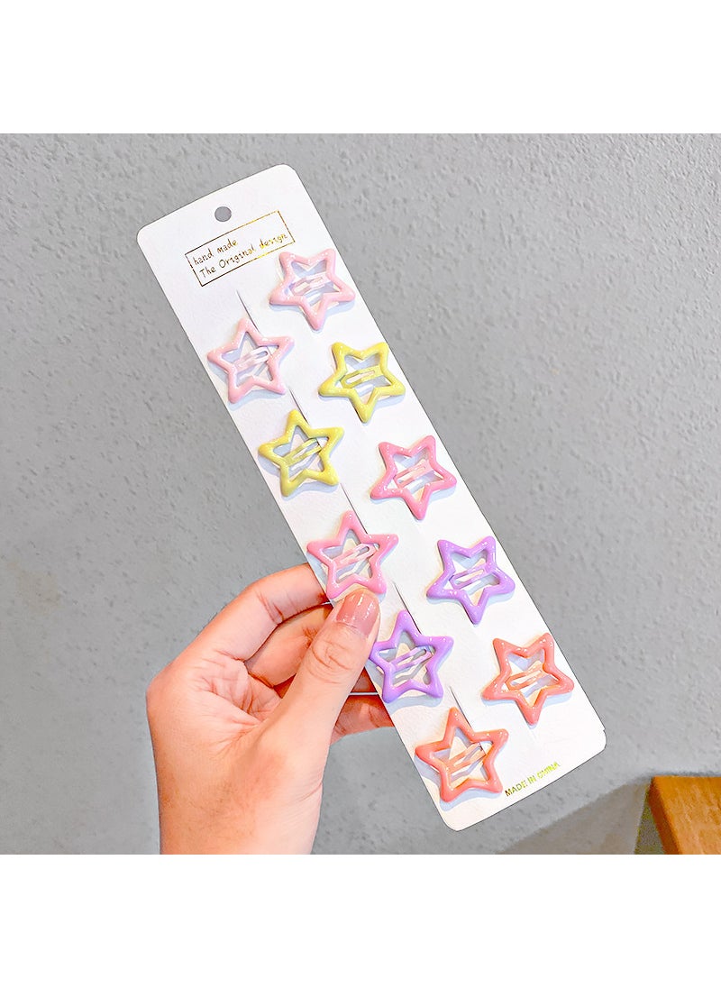 Generic - Cute Kids Star Hair Clips BB Hairpins 2022 New Star 9 solid color 10 pack (no paper jam) - Image 1