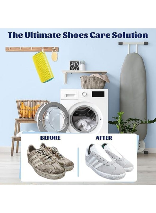 كيس غسيل الأحذية للغسالة، شبكة متينة باللون الأصفر بسحاب لحماية الأحذية الرياضية - Image 4