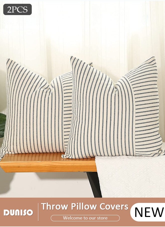 DUNISO Decorative Throw Pillow Covers 45x45cm Set of 2 ,Cushion Covers Square Modern Stripe Pillowcases , Decorative Pillow Covers for Couch,Car,Bedroom,Living Room  - Image 1