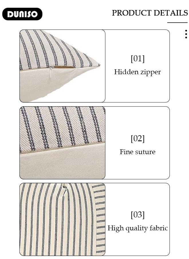 DUNISO Decorative Throw Pillow Covers 45x45cm Set of 2 ,Cushion Covers Square Modern Stripe Pillowcases , Decorative Pillow Covers for Couch,Car,Bedroom,Living Room  - Image 2