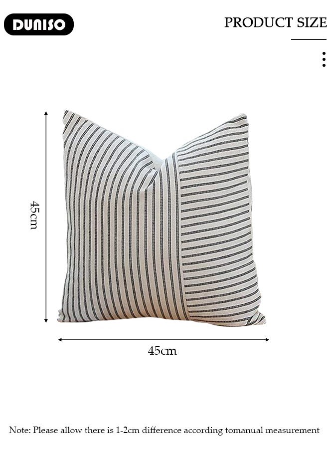 DUNISO Decorative Throw Pillow Covers 45x45cm Set of 2 ,Cushion Covers Square Modern Stripe Pillowcases , Decorative Pillow Covers for Couch,Car,Bedroom,Living Room  - Image 4