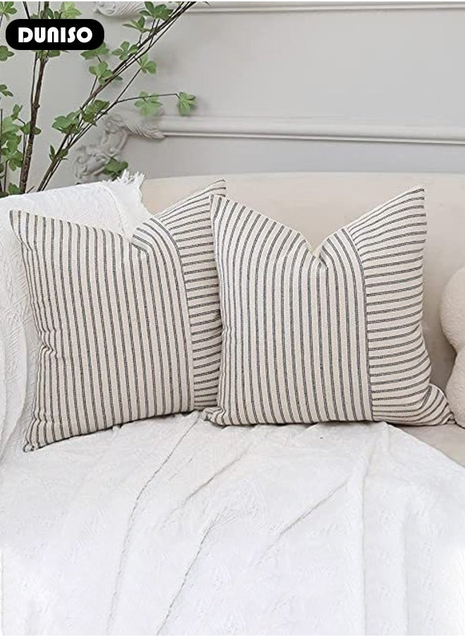 DUNISO Decorative Throw Pillow Covers 45x45cm Set of 2 ,Cushion Covers Square Modern Stripe Pillowcases , Decorative Pillow Covers for Couch,Car,Bedroom,Living Room  - Image 5