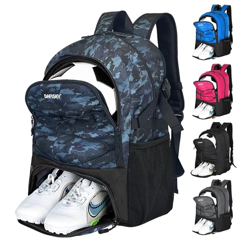 DAFISKY Youth Soccer Backpack Basketball BagBall CompartmentBreathable Separate Cleat WaterResistant Lightweight Durable Ergonomic Comfort Sports Equipment for Volleyball Football Rugby Training - Image 1