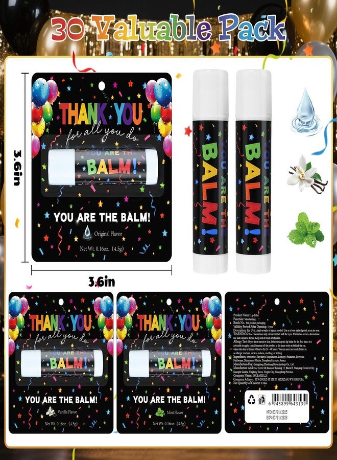 Kuabiz 30 Pack Appreciation Lip Balm Gifts Bulk for Staff Teacher Team Employee Small Thank You Gift You Are The Balm Nurses Volunteers Inspirational Lip Balm Original Mint Vanilla - Image 3