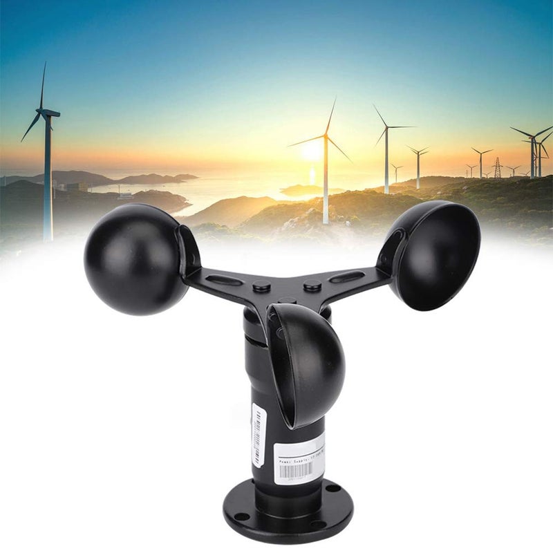 Aluminum Alloy Wind Speed Sensor Anemometer 0 30m s 360 Degree Outdoor Use Black - Image 5