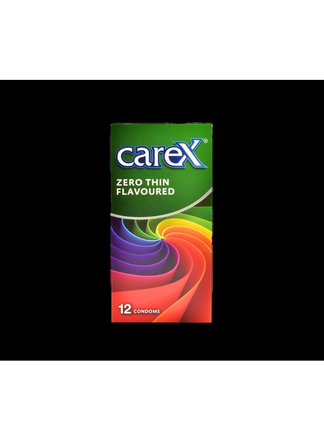 careX واقيات ذكرية بنكهة زيرو رقيقة | 30% أرق مع نكهة | 12 قطعة - Image 1