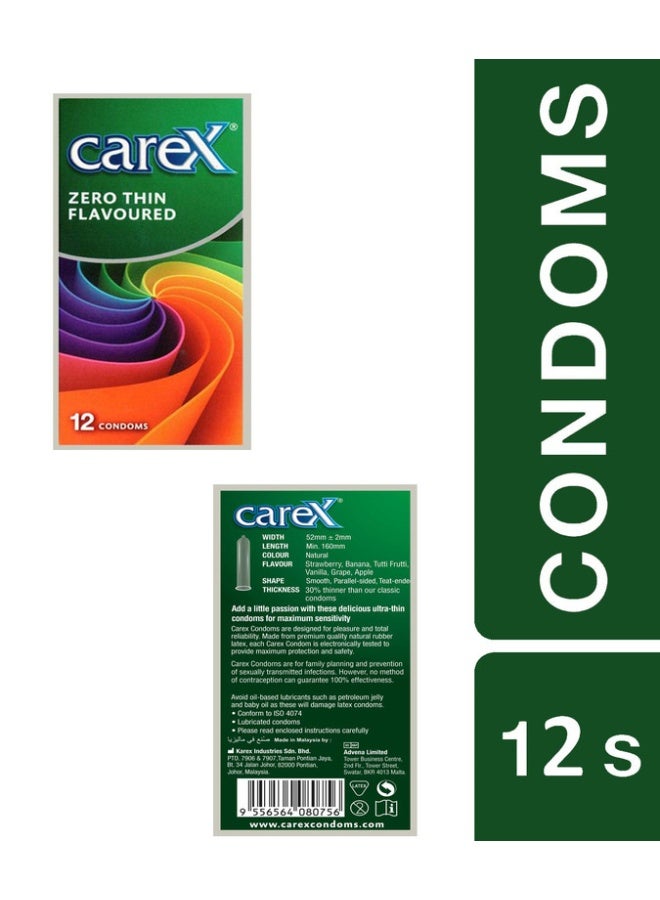 careX واقيات ذكرية بنكهة زيرو رقيقة | 30% أرق مع نكهة | 12 قطعة - Image 3