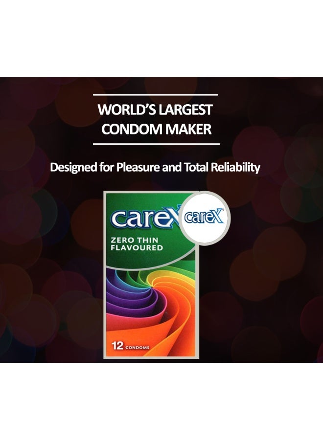 careX واقيات ذكرية بنكهة زيرو رقيقة | 30% أرق مع نكهة | 12 قطعة - Image 4