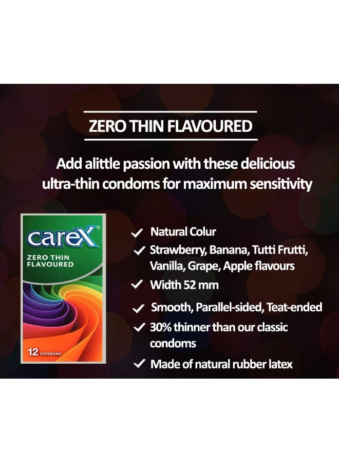 careX واقيات ذكرية بنكهة زيرو رقيقة | 30% أرق مع نكهة | 12 قطعة - Image 5