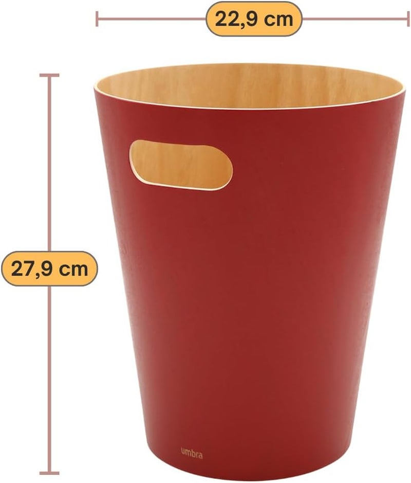 UMBRA Woodrow 082780-505 Rubbish Bin, Red - Image 1