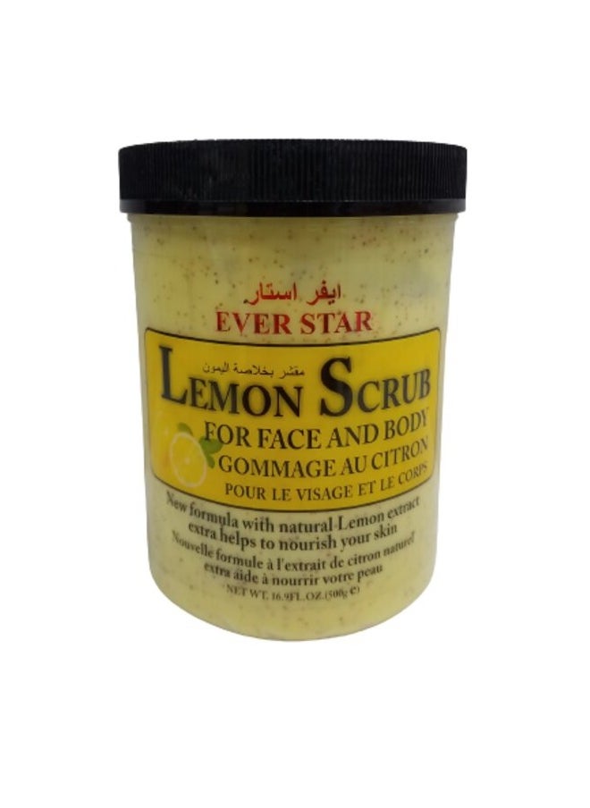 Ever star A body Scrub With Lemon Extract That Quickly Exfoliates Opens pores Removes Blackheads And Gives Light Soft And Healthy Skin 500 grams  - Image 2