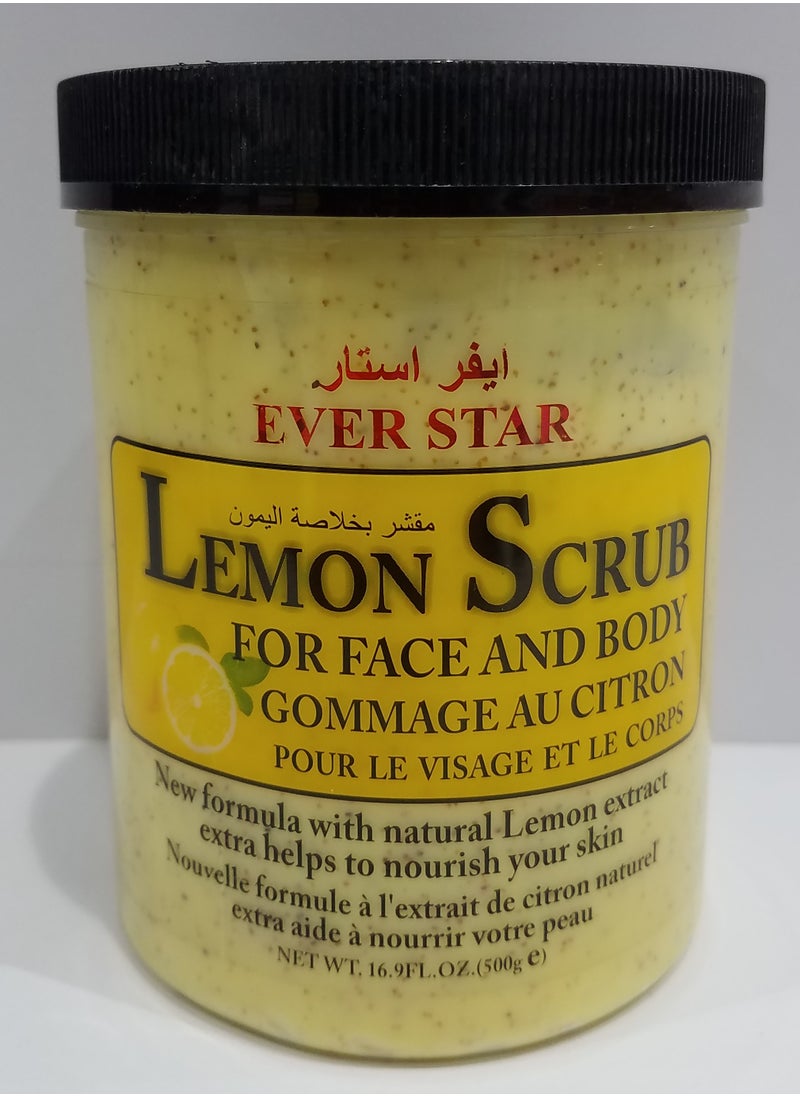 Ever star A body Scrub With Lemon Extract That Quickly Exfoliates Opens pores Removes Blackheads And Gives Light Soft And Healthy Skin 500 grams  - Image 3