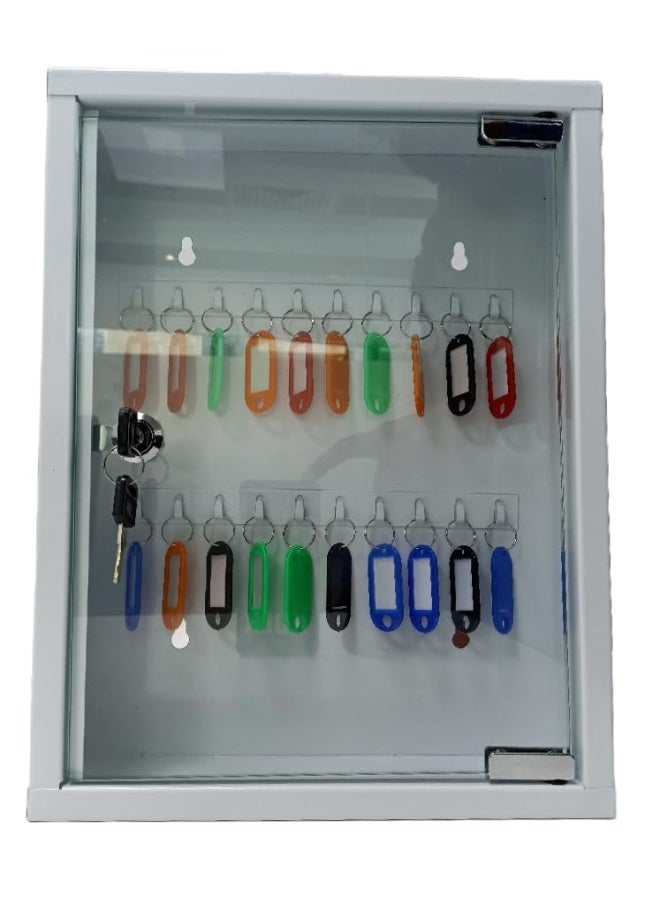ROBUSTLINE Key Box With Free Key Tags 20 Keys With Glass Door - Image 1