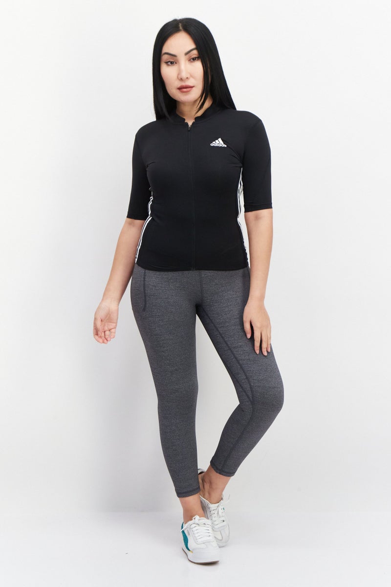 Adidas تي شيرت تدريب رياضي للنساء، أسود - Image 2
